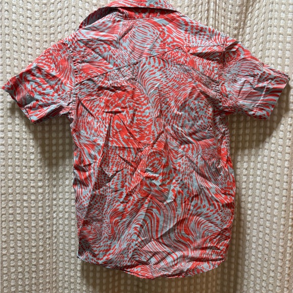 Kids' Red and Gray Patterned Button-Down Shirt - Picture 5 of 5